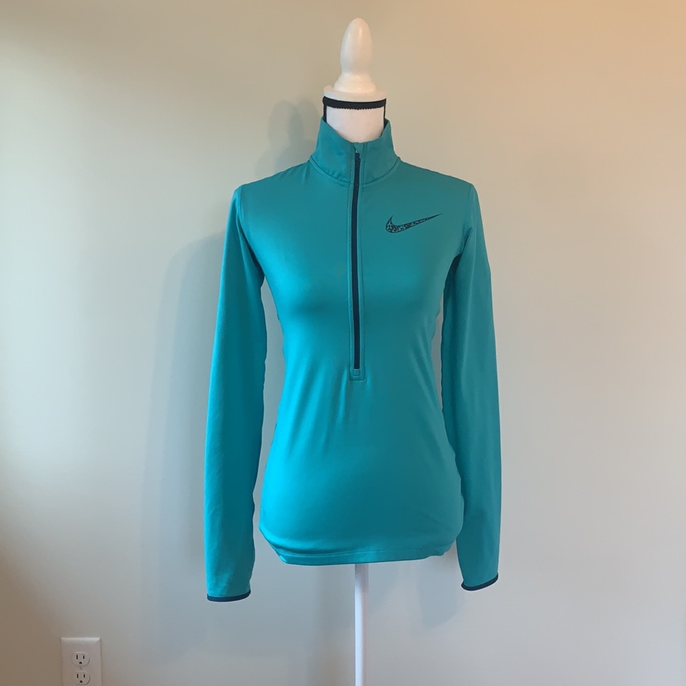 Turquoise Nike Pro Dri-Fit Athletic Jacket
